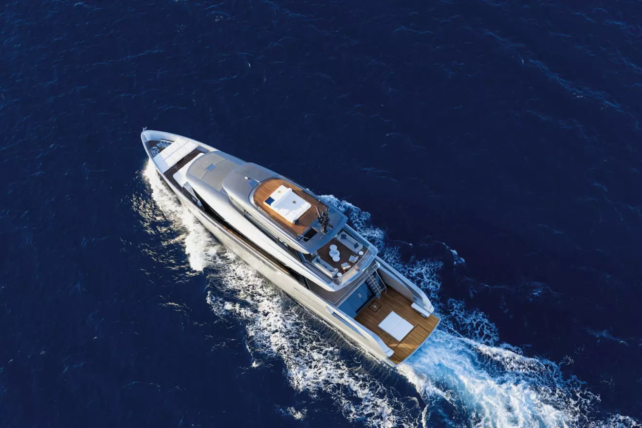 Sanlorenzo SX120 aerial view