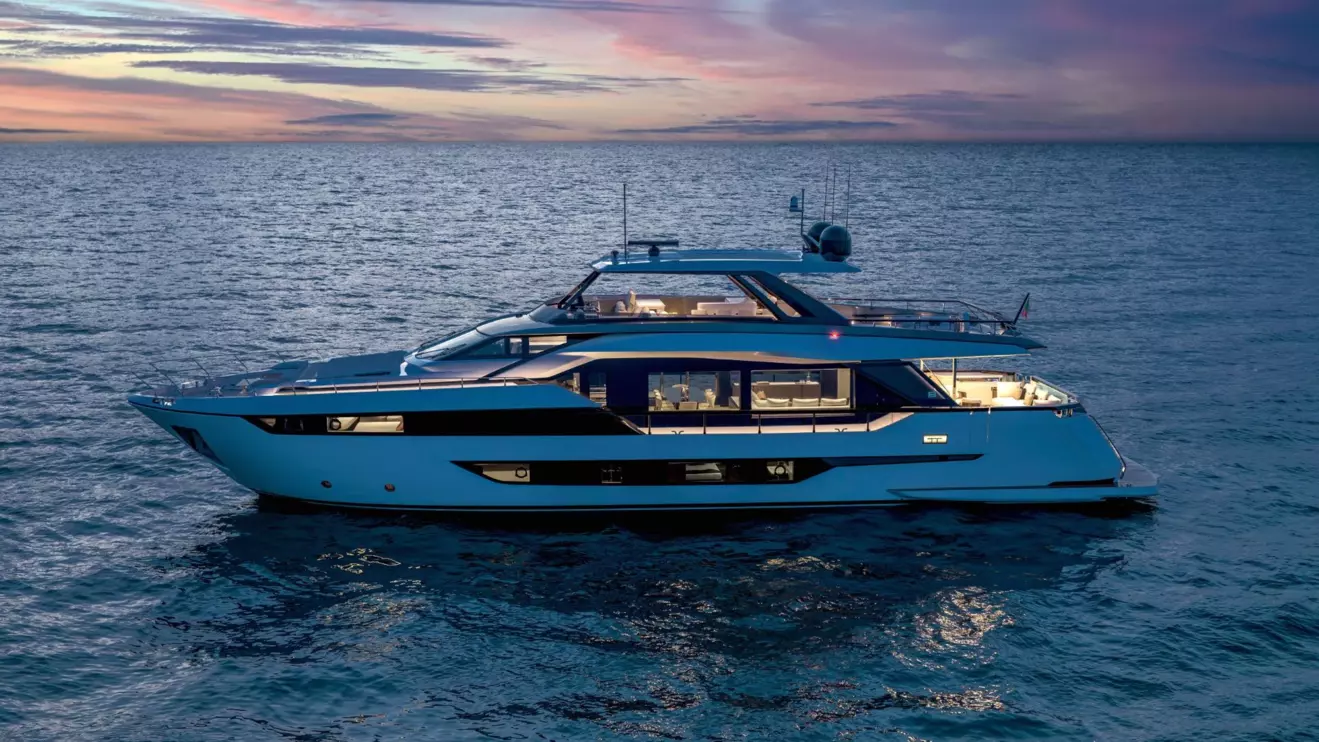 Ferretti Yachts 940 - sunset side view.jpg
