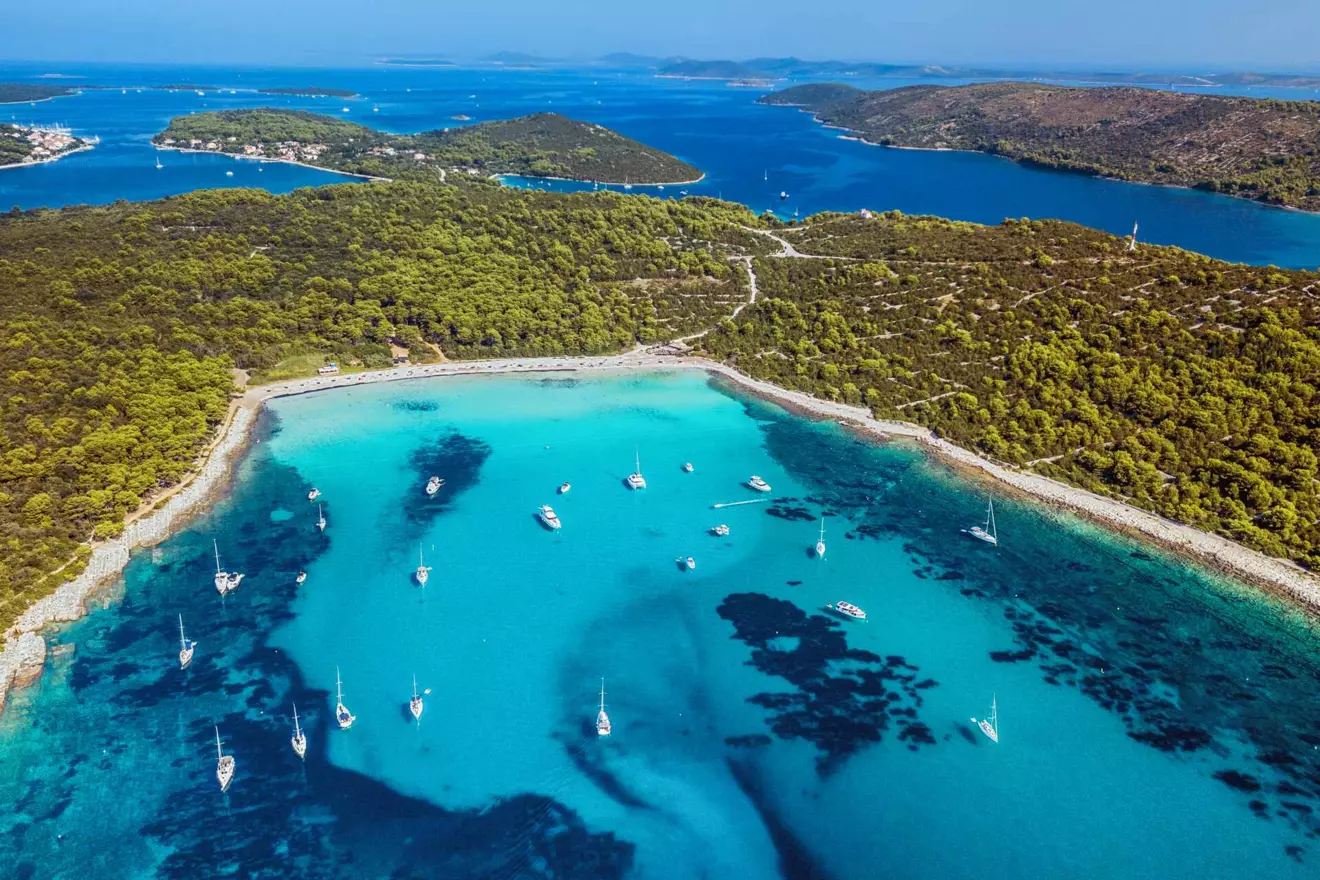 Sakarun Bay on Dugi Otok, one of the best beaches to visit by private yacht