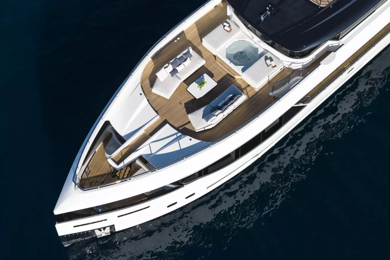 Maiora 36 Exuma aerial bow view