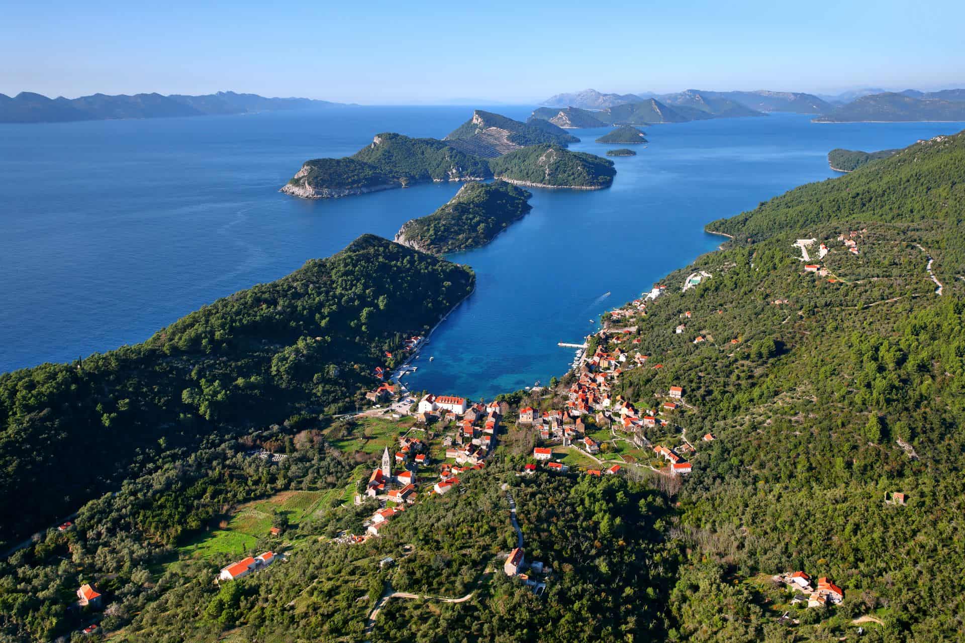 Pitoresque town Šipanska Luka on islad of Šipan on Elafhiti islands in Croatia