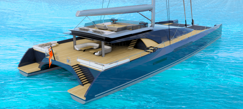 Sunreef MM460 CAT pogled s krme
