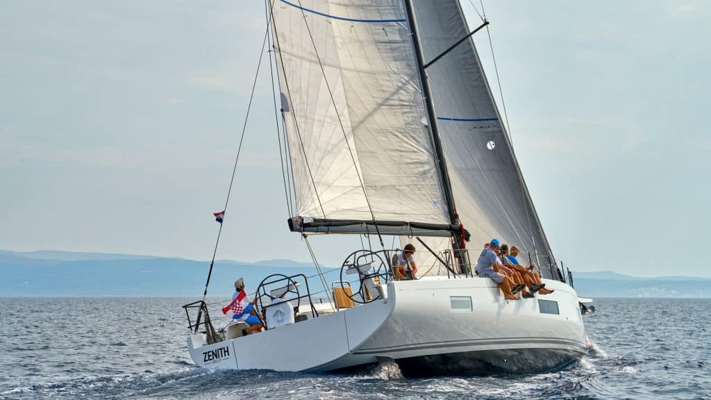 This is a photograph of a Beneteau First 53 in Croatia