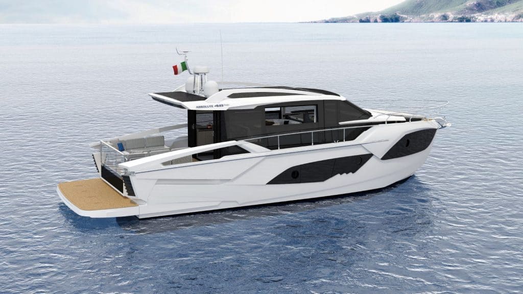 This is a photography of aAbsolute Yachts 48 Coupe Side View 01