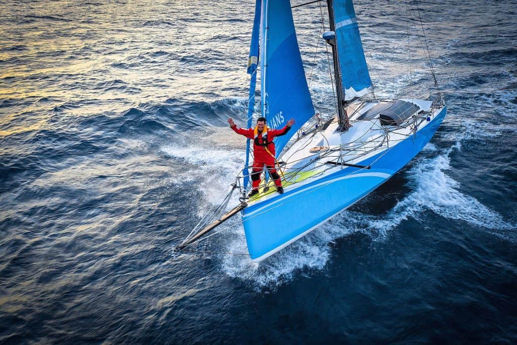 Thisi is a photography of Ivica Kostelić sailing on Optimus Prime