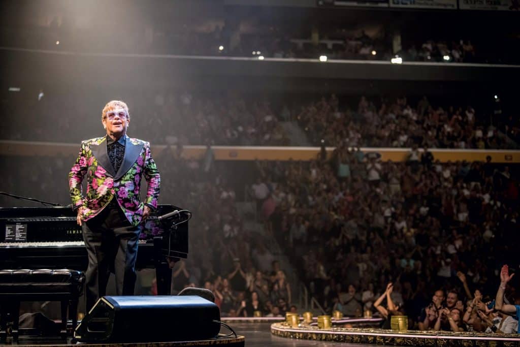 This is photo of a Rocket Man at Buffalo Show