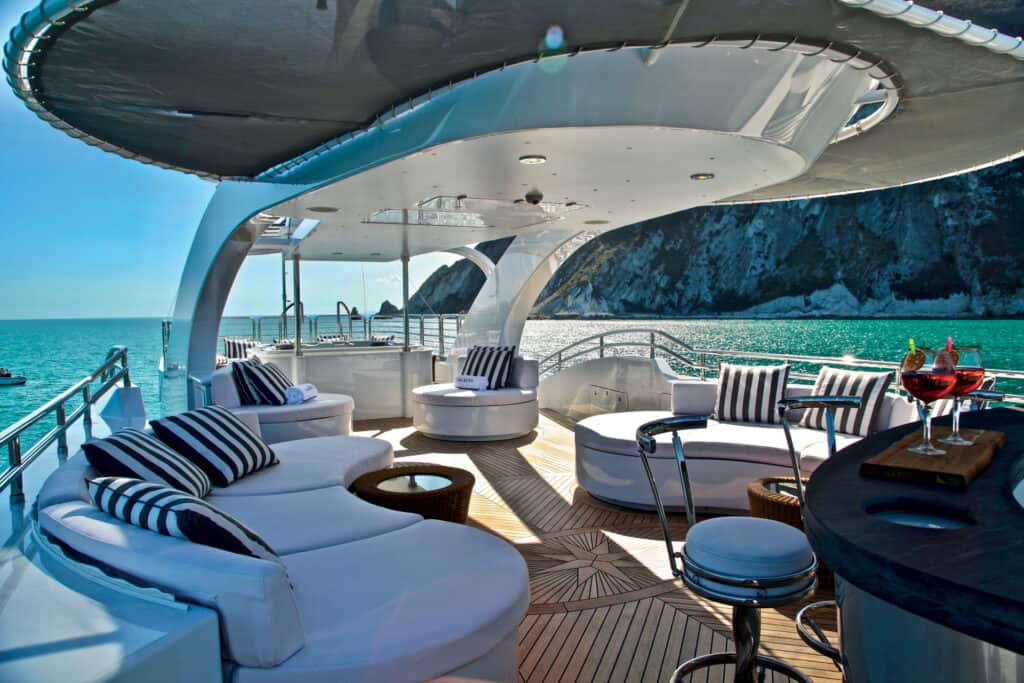 This is photo of a Isa Yacht Alalya sun deck