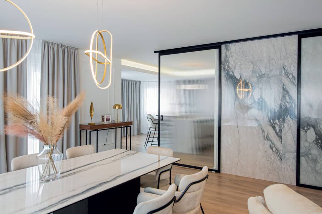 This is photo of a Kristal glass partitions