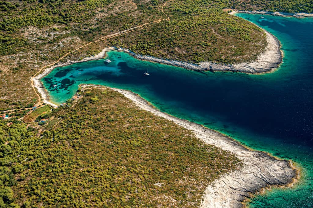 This is a photography of Ruda, island of Vis, Croatia