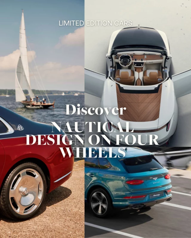 Limited edition cars inspired by yachts are making waves in the automotive world.
Riviera elegance, Riva craftsmanship, and the spirit of the sea are reshaping today’s most desirable automobiles. These land-bound yachts channel coastal cruising and the atmosphere of a private yacht—on four wheels.
Which is your favorite? Let us know

👇
.
.
.
.
 
@bentleymotors 
@mercedesbenz 
@rollsroycecars 
.
.
.
.
#YachtInspiredCars #LimitedEditionCars #LuxuryLifestyle #Bentley #Mercedes #RollsRoyce